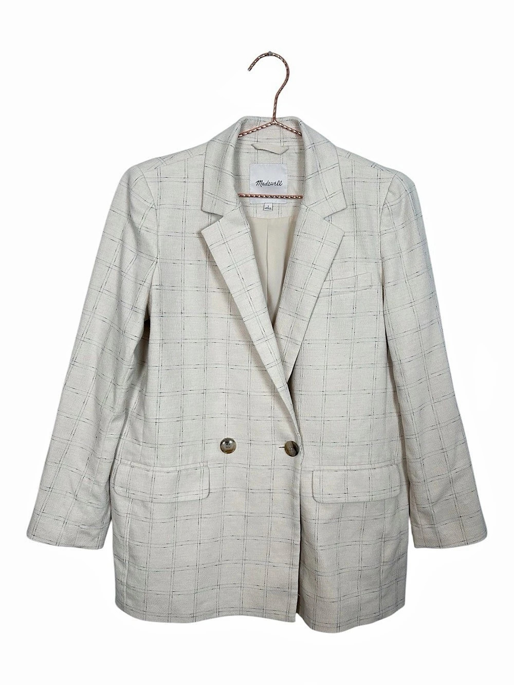 Madewell The Caldwell Double-Breasted Blazer in Ghent Plaid